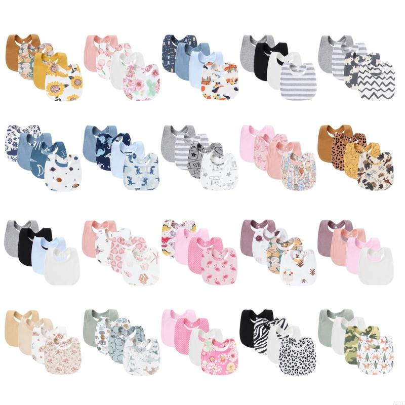 Printed Bibs Pack - A5YC Pack of 4pcs Baby Burp