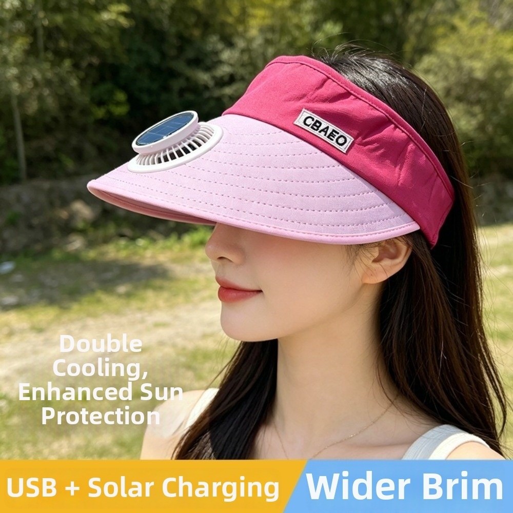 Sun Hat Wide Brim - Breathable Solar Fan Hat Polyester Lightweight