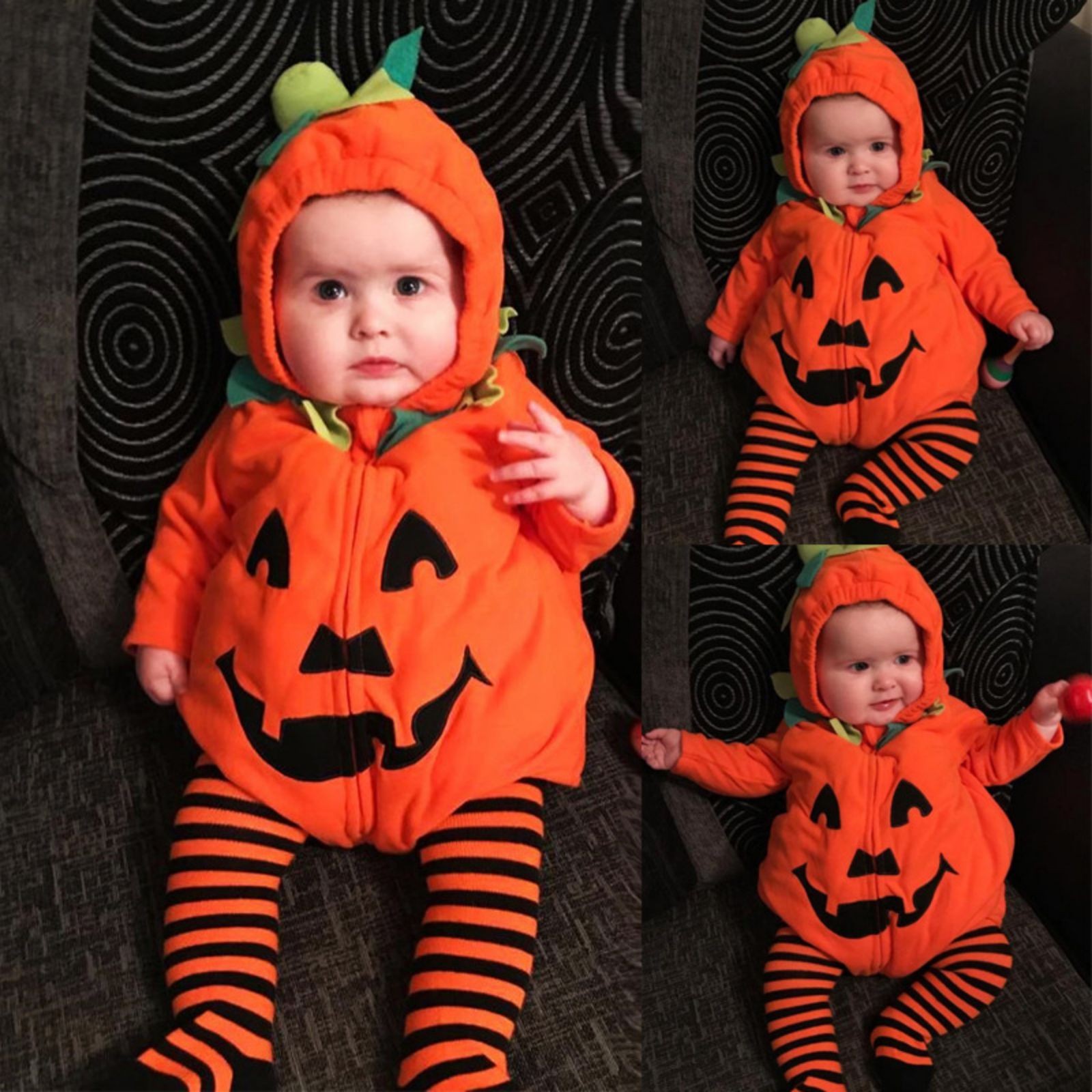Baby Clothing Unit - Halloween baby cute pumpkin shaped jumpsuit