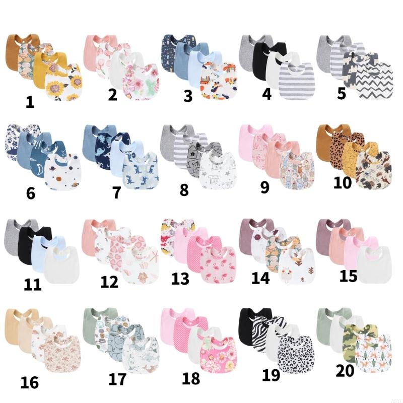 A5YC Pack of 4pcs Baby Burp Cl - Printed Bibs Pack recension och pris