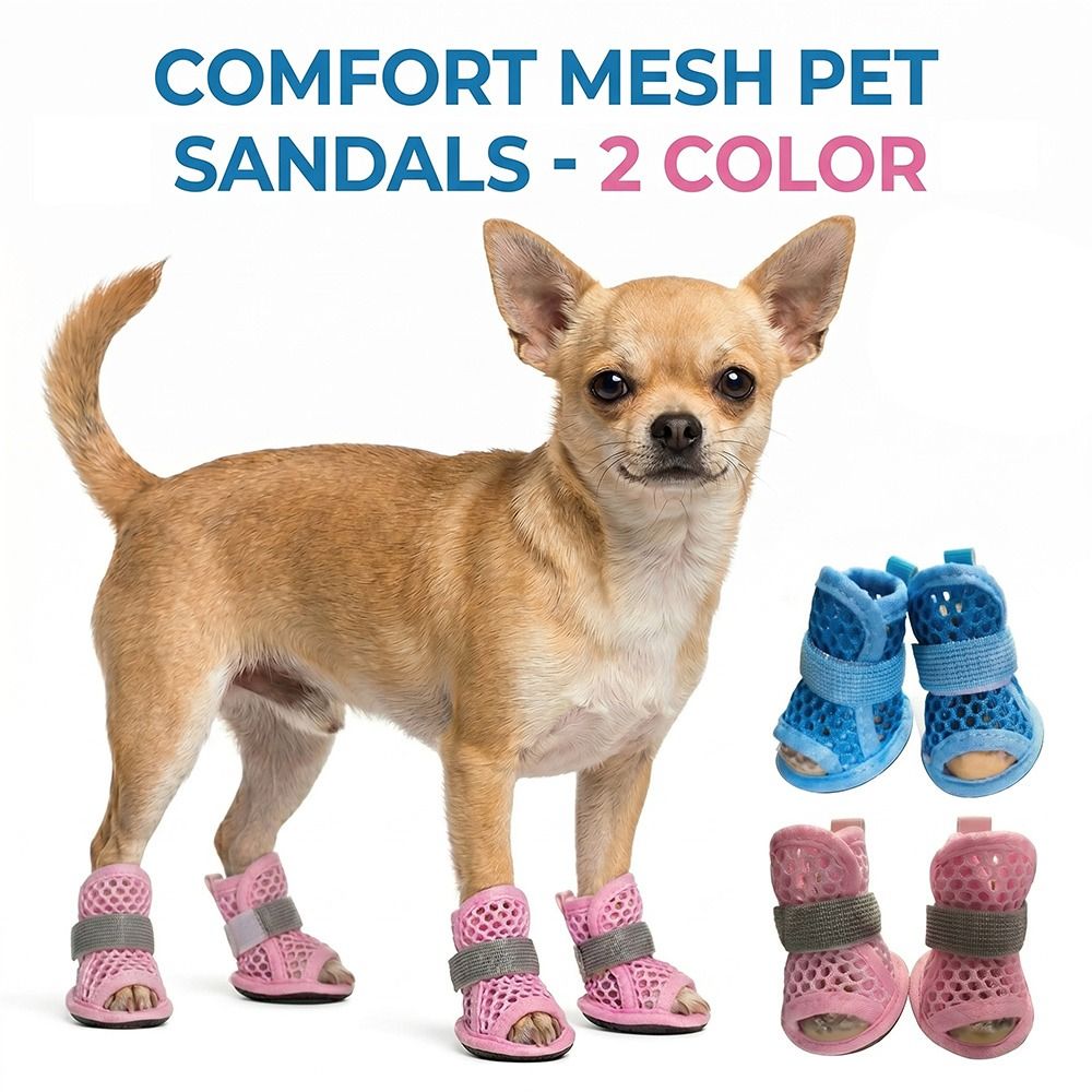 4Pcs Portable Mesh Dog Shoes S - Soft Sole Booties recension och pris