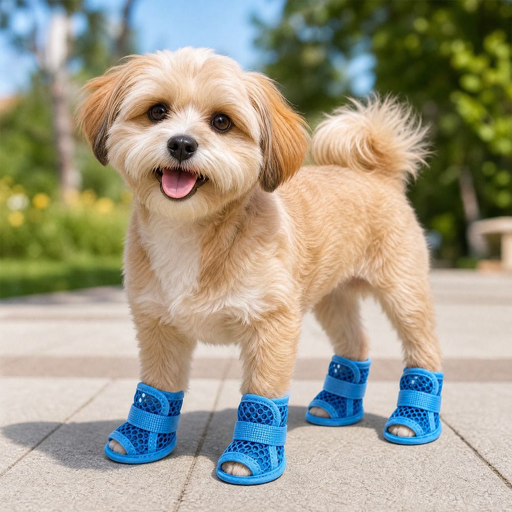 4Pcs Portable Mesh Dog Shoes S - Soft Sole Booties recension och pris