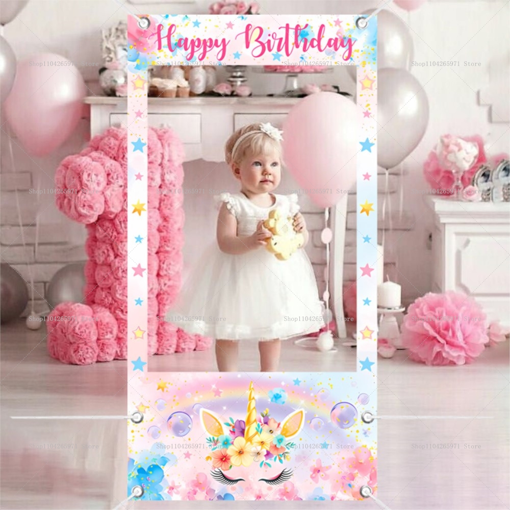 Unicorn Theme Photo Booth Fram - Baby Zebra Clothing recension och pris