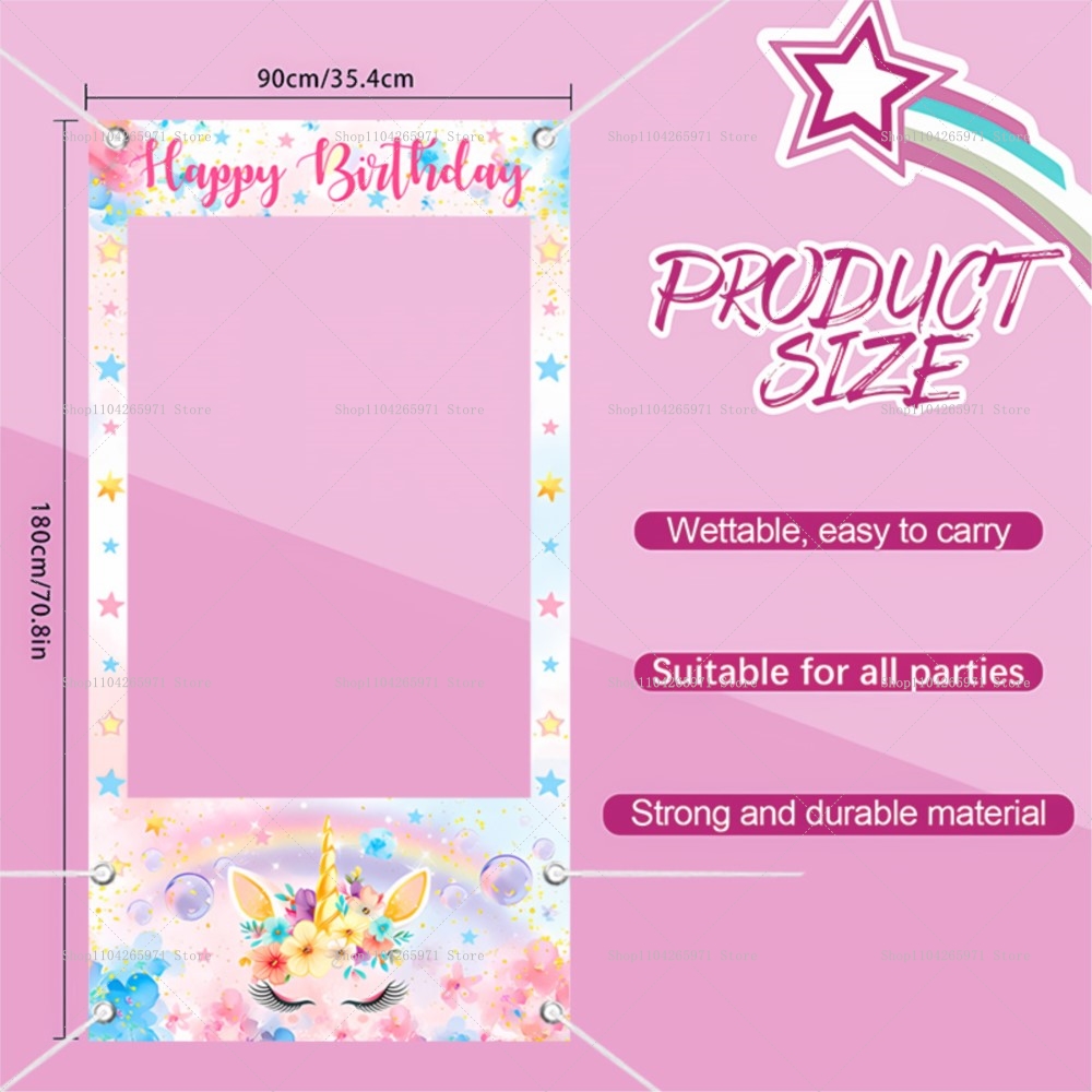 Unicorn Theme Photo Booth Fram - Baby Zebra Clothing recension och pris