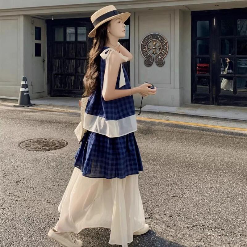 Women's Blue Plaid Two Piece S - Summer Short Set recension och pris