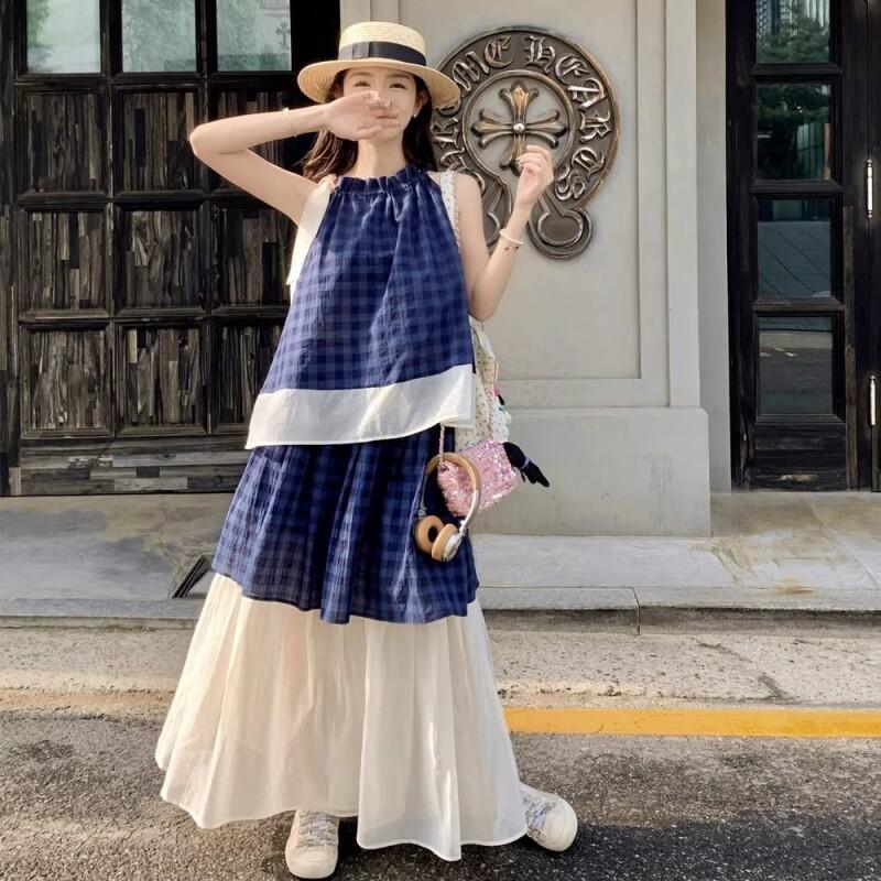 Women's Blue Plaid Two Piece S - Summer Short Set recension och pris