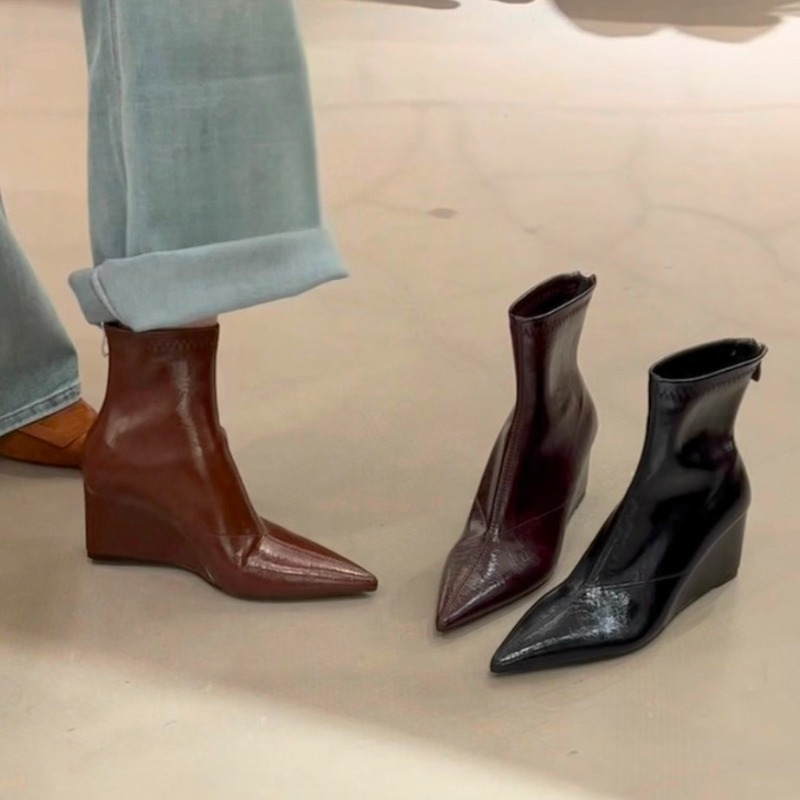 Wedge Heel Booties Fashion Poi - Soft Sole Booties recension och pris