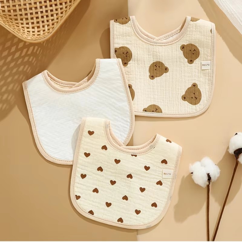 7pcs/pack Cartoon Print Baby B - Printed Bibs Pack recension och pris