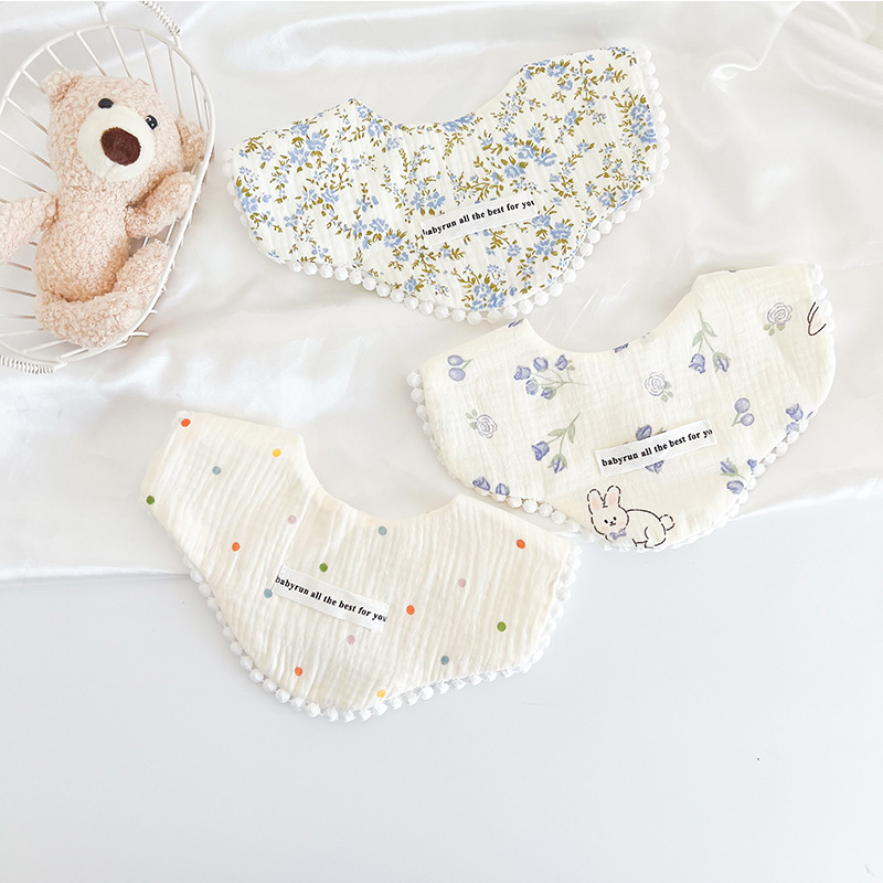3pcs Pack Cotton Gauze Baby Gi - Printed Bibs Pack recension och pris