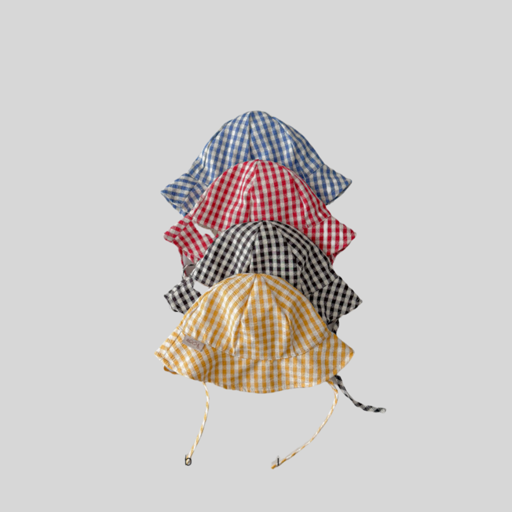 Ins Style Plaid Baby Bucket Ha - Sun Hat Wide Brim recension och pris