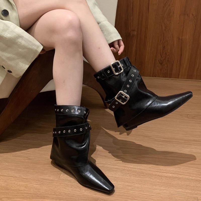 Belt Buckle Sleeve Low Heel Bo - Soft Sole Booties recension och pris