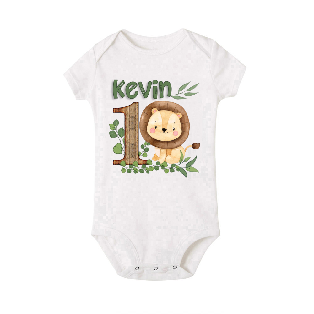 Personalised Safari Animal wit - Baby Clothing Name recension och pris